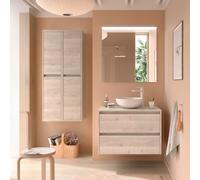 Salgar Meuble de salle de bains NOJA 1000 2 tiroirs NATURAL + plan de toilette