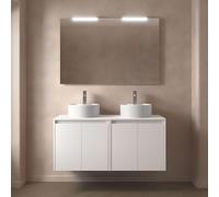 Salgar Meuble de salle de bains NOJA 1200 4 portes WHITE SATIN + plan de toilette