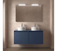 Salgar Meuble de salle de bains NOJA 1400 4 portes BLUE SATIN + plan de toilette