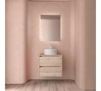 Salgar Meuble de salle de bains NOJA 600 2 tiroirs NATURAL + plan de toilette