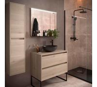 Salgar Meuble de salle de bains NOJA 900 2 tiroirs NATURAL + plan de toilette