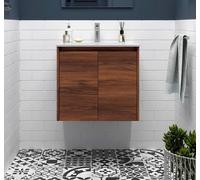Salgar Noja Armoire basse 600 2 portes + lavabo noyer