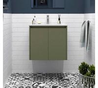 Salgar Noja Armoire basse 700 2 portes + lavabo Green Satin