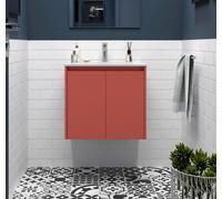 Salgar Noja Armoire basse 800 2 portes + lavabo Red Satin