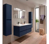 Salgar Noja Meuble bas 1400 4 tiroirs + vasque Blue Satin