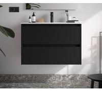 Salgar Noja Meuble bas 800 2 tiroirs + vasque Black Satin