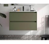 Salgar Noja Meuble bas 800 2 tiroirs + vasque Green Satin