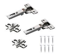 SALICE Lot de 2 charnières Cou 0 (94° à cliquet) Ø 35 mm avec 2 bases H0 et 8 vis - bundle fermeture éclair col droit pour portes de cuisine et porte dissimulée - ZCY1