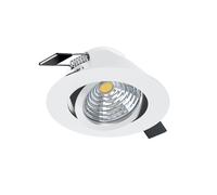 Eglo LED spot encastrable Saliceto, plafond dimmable, rond et plat, aluminium blanc, blanc chaud, Ø 8,8 cm