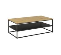 Salida - table basse - effet bois et métal noir - 120 cm - Bois / Noir