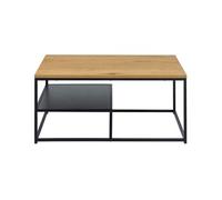 Salida - table basse - effet bois et métal noir - 90 cm - Bois / Noir