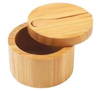 Salière avec couvercle - 9 x 9 x 7 cm - Salière domestique | Salière en bois | Boîte à sel de comptoir pour sel de table, sel gourmand, épices, poivre, sucre