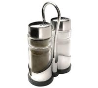 Salière et poivrière en verre et inox Ibili