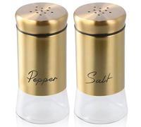 Salière et Poivrière Set Or 150ml, Petit set de salière et poivrière,Salieres Et Poivrieres en Acier Inoxydable pour Maison, Cuisine, Restaurant, Table à Manger