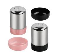 Salières et Poivrières, Petit set de salière et poivrière, avec trou verseur réglable en acier inoxydable, Pour Cuisine, Barbecue en Plein Air, Barbecue, Camping-car