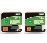 SALKI | Agrafes de Grillage Ω16 | Pack d'Agrafes en Acier Galvanisé Omega-16 | Diamètre 1,3mm | Parfait pour l'Agrafage de Clôtures | 250 pièces | Couleur Vert (Lot de 2)