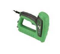 SALKI | Agrafeuse Manuelle Electrique E-TSK Dual | Cloueuse à Double Fonction | Compatible avec les Agrafes n°53 et les Clous Brad n°8 | Régulateur de Force | Agrafes et Clous Inclus