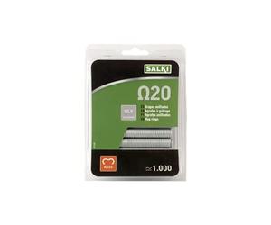SALKI Blister - Agrafe omega 20 Plastifiée verte - 1000pcs - Cheville fixation