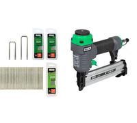 SALKI | Pack Agrafeuse Pneumatique CSK BG90 - Avec Pince 90-30 mm + Clous Brad AX 30 mm et 40 mm - Kit Complet pour Bricolage et Menuiserie