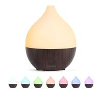 SALKING Diffuseur Huiles Essentielles 100ml, Diffuseur Parfum Maison 8 LED | Diffuseur d’Arômes d’Aromathérapie Ultrasonique sans BPA, pour le Yoga et le Bureau, Effet Bois Noir