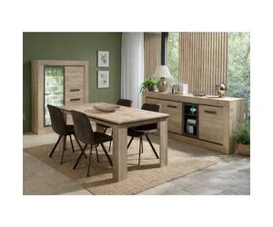 Salle à manger complète moderne en bois MOA (Buffet+Table)