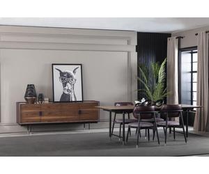 Salle à manger Ensemble de salle à manger Ensemble de table Chaise Buffet Meubles Marron