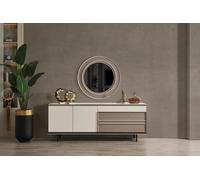 Salle à manger Ensemble de salle à manger Table 4x chaises Buffet+ miroir 7pcs
