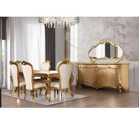 Salle à manger Ensemble table 6x chaises buffet miroir Groupe de repas 9pcs