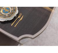 Salle à manger Set Gris Table de salle à manger 4x chaises Elegantes Buffet Miroir 7pcs.