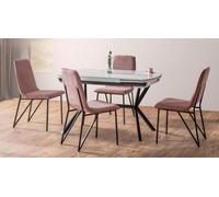 Salle à manger Set Rosa Garniture Table 4x Chaises Design Moderne Meubles Luxe Table à manger