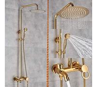 Salle de Bain Pluie Douche Robinet Bath Bath Douche Tap Gold Polon 8 Pouces Pluasfall Head Bath Douche de Douche Baignoire Robinet Mural