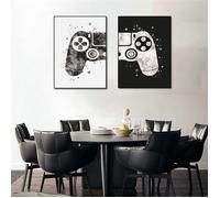 Salle De Jeux Toile Peintures Gamepad Abstrait Affiches Mur Art Gamer Mural Garçons Enfants Chambre Décor 30x45cmx2 Sans Cadre