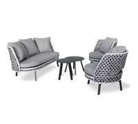 DCB Garden Salon de jardin Paris prix en résine 4 places Gris