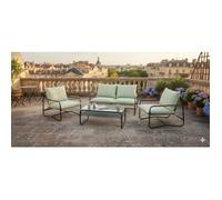 Salon bas de jardin - Aluminium - Proloisirs - 4 personnes - Graphite - Coussins inclus - XERES SET