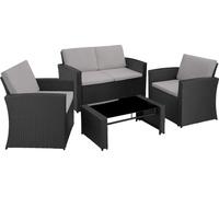 Salon bas de jardin LUCQUES 4 places - noir/gris