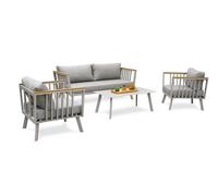 Salon bas de jardin NAPOLI 5 places en aluminium - GRIS
