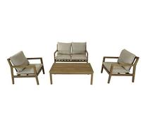 Salon bas - PAYA - Acacia FSC 100% - 2 fauteuils + 1 canapé + 1 table basse