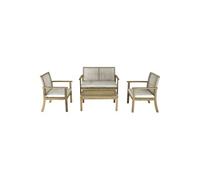 Salon bas - SEVILLE - Acacia FSC 100% - 4 pièces - 2 fauteuils + canapé + table basse