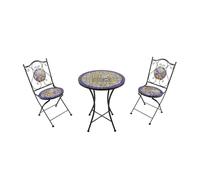 AXI Amélie Table et chaises bistrot, 2 Chaises 1 Table, Ensemble Bistro Extérieur Mosaique Bleu/Jaune, Mediterranéen | Salon De Jardin Bistrot, Table Bistrot Mosaique Pour Jardin/Balcon/Terrasse