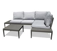 Salon de jardin d'angle 4 places en aluminium