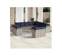 vidaXL Ensemble salon de jardin 6 pièces avec coussins Aluminium Anthracite