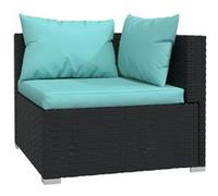 vidaXL Ensemble salon de jardin 10 pièces avec coussins Poly rotin noir