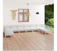 Maison Exclusive - Salon de jardin 10 pcs Blanc Bois de pin massif