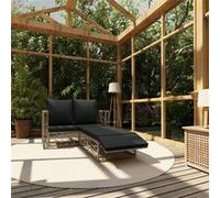 vidaXL Ensemble de salon de jardin 2 pièces Poly Rattan avec coussins Gris