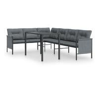 salon de jardin 2 pièces anthracite acier