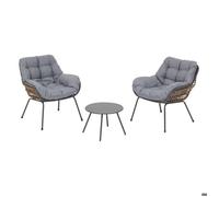 Salon de jardin 2 places acier traité époxy PAOPAO gris et graphite - Hespéride