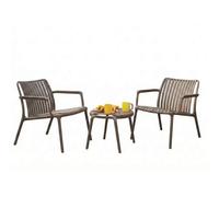 Salon de jardin 2 places joysxee, taupe - jardiline