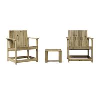 Salon de jardin 3 pcs bois de pin imprégné