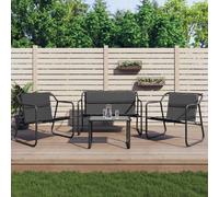 Salon de jardin 4 pcs anthracite acier