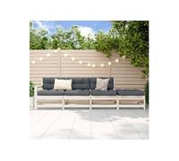 vidaXL Ensemble salon de jardin 4 pièces blanc pin massif